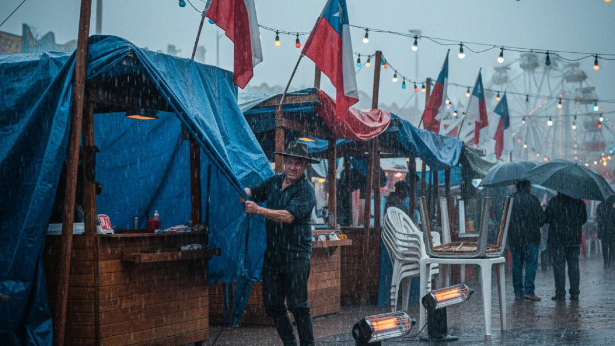 Lluvias en Fiestas Patrias: Fonderos luchan por mantener las celebraciones en Chile