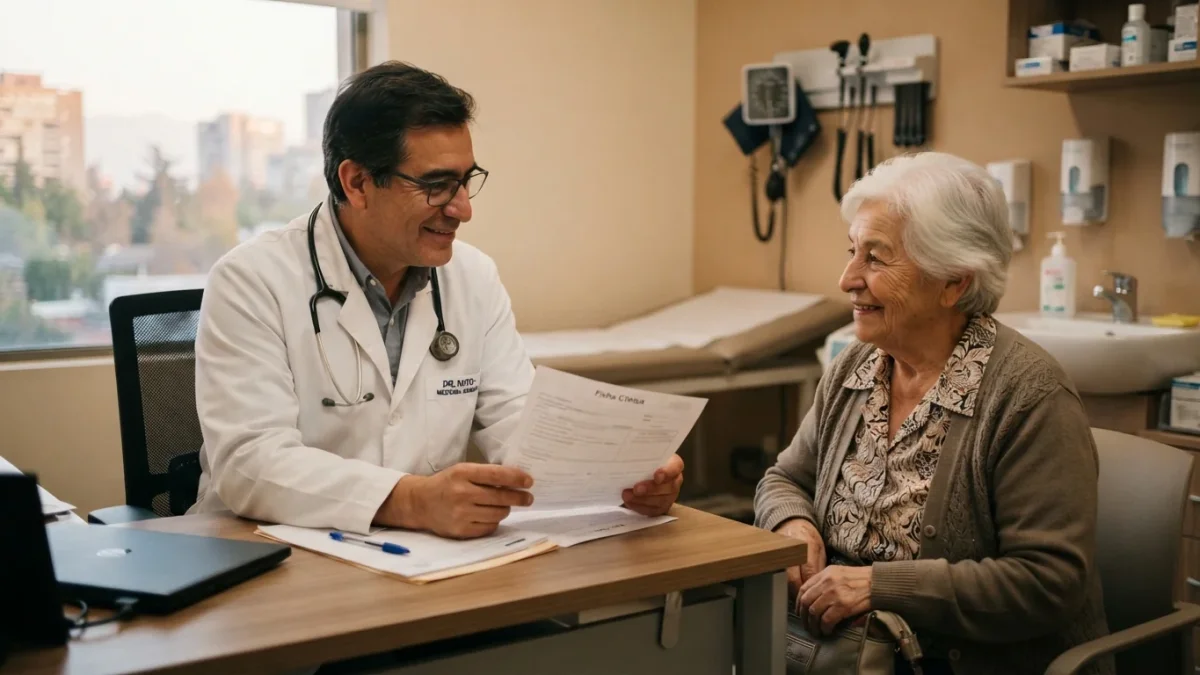 Médico atiende a paciente en consulta de especialidad en Chile