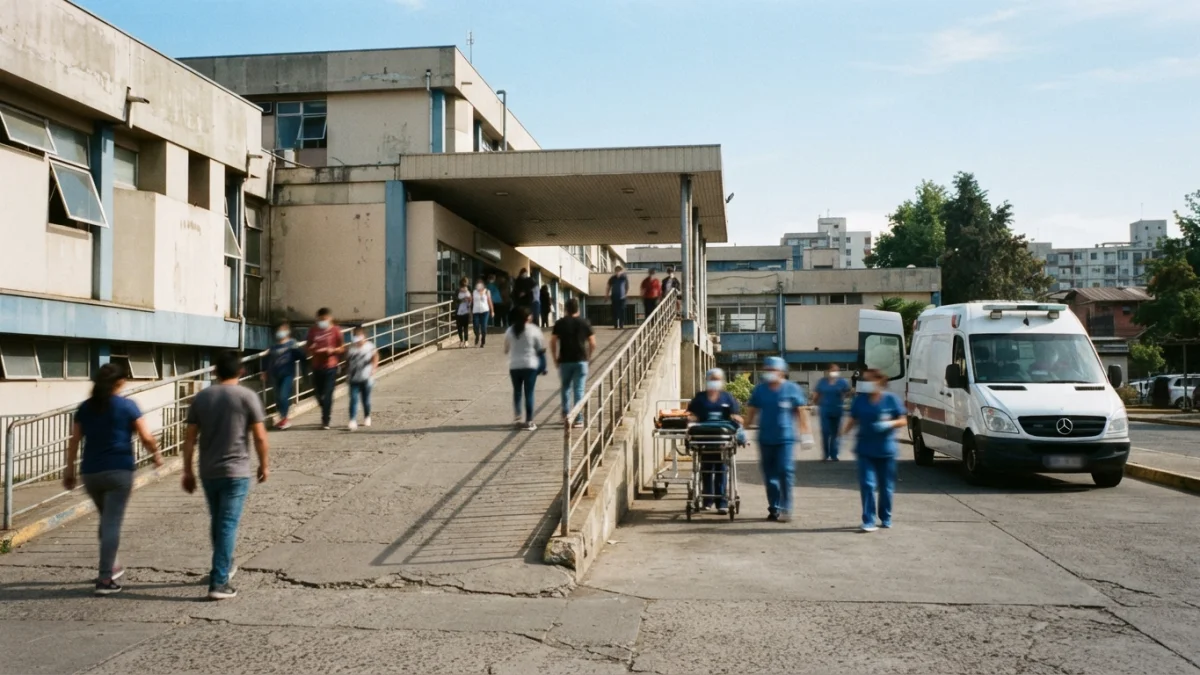 Acceso de urgencias de un hospital público en Chile