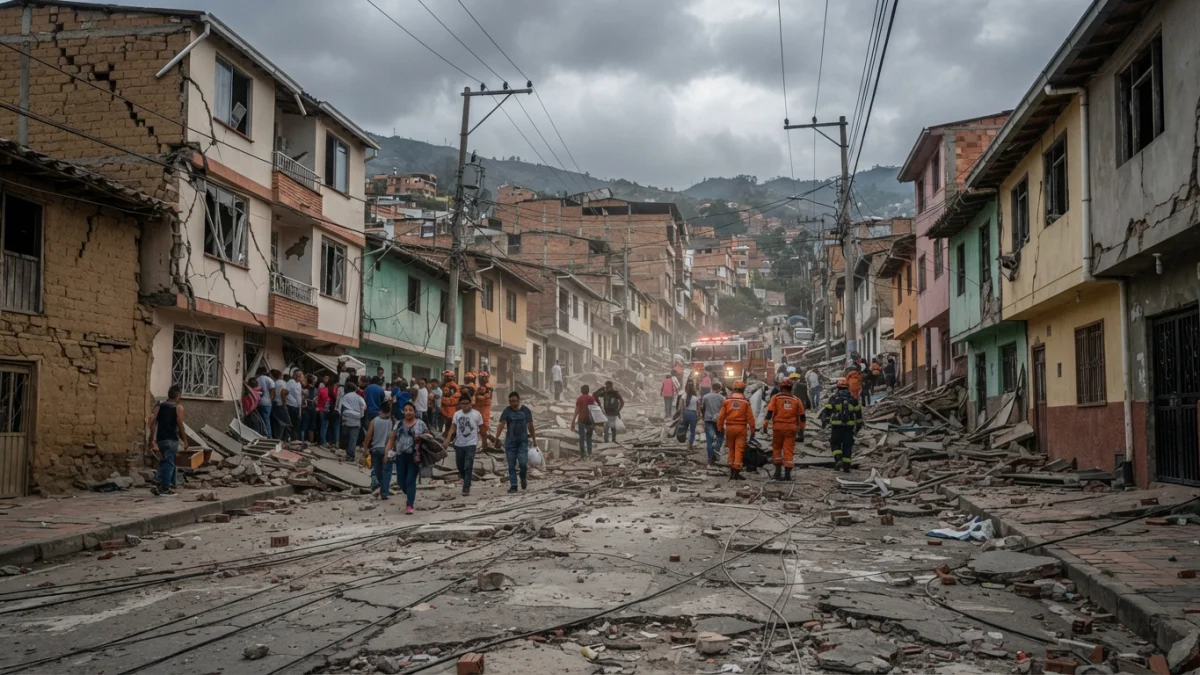 Terremoto de magnitud 7,4 sacude Colombia: reportan al menos 20 muertos y daños en varias ciudades