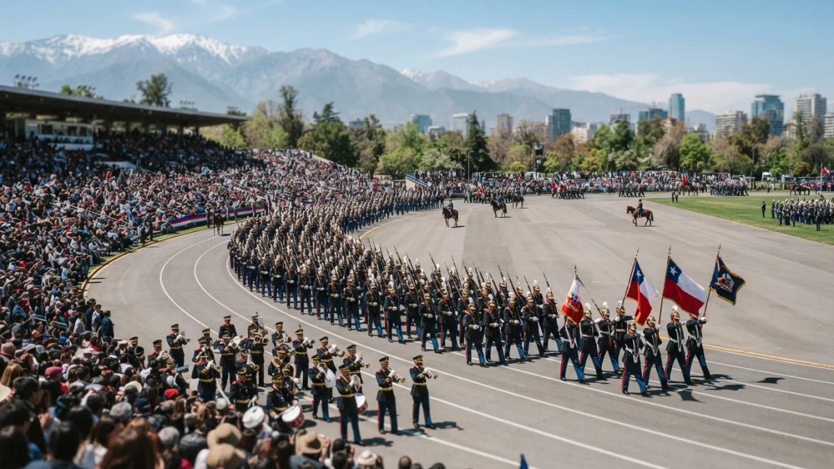 Desfile de la Parada Militar 2026 en la elipse del Parque O'Higgins