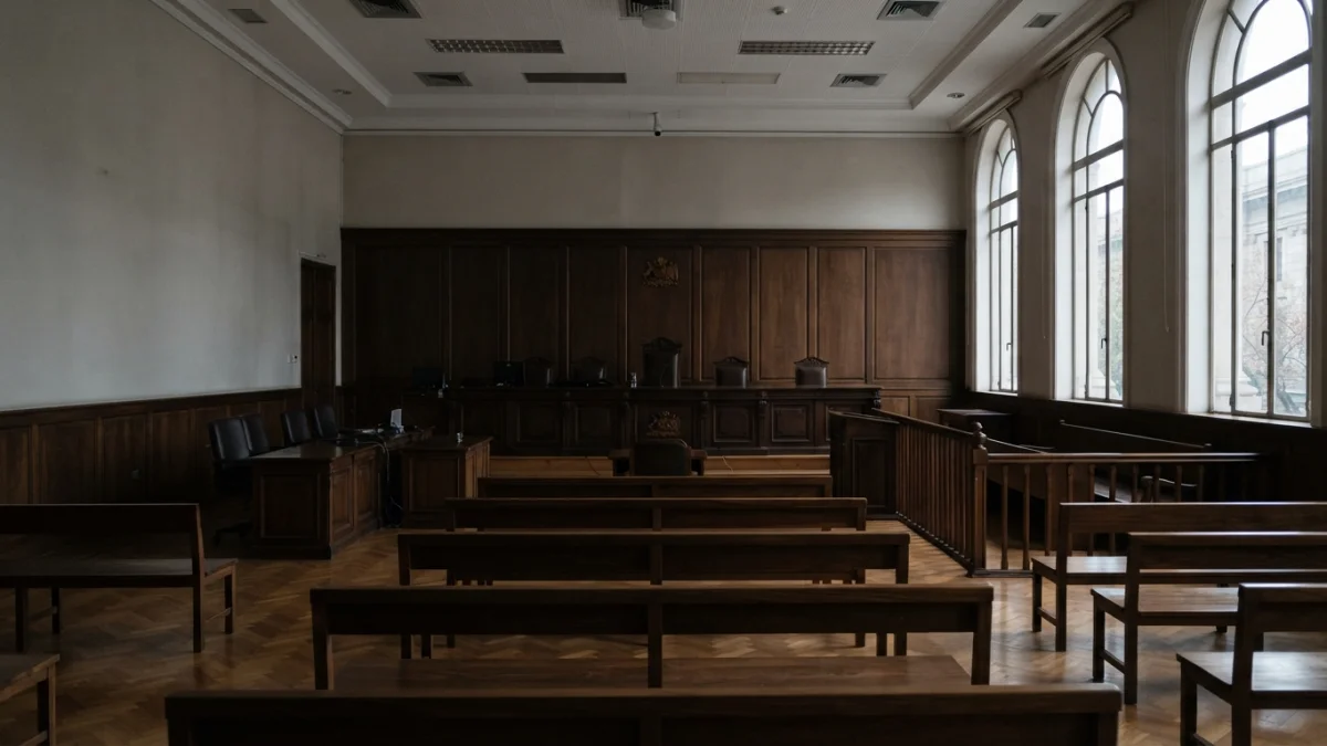 Sala de justicia vacía en Chile