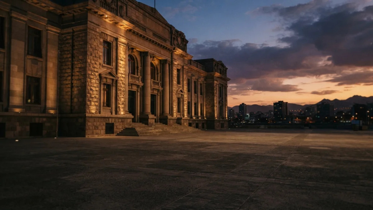 Edificio de tribunales de Antofagasta al atardecer