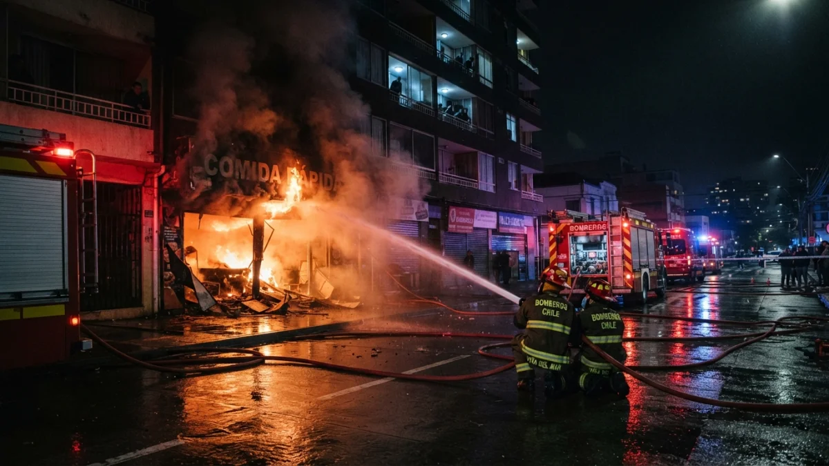 Explosión durante combate de incendio en Viña del Mar deja siete bomberos lesionados