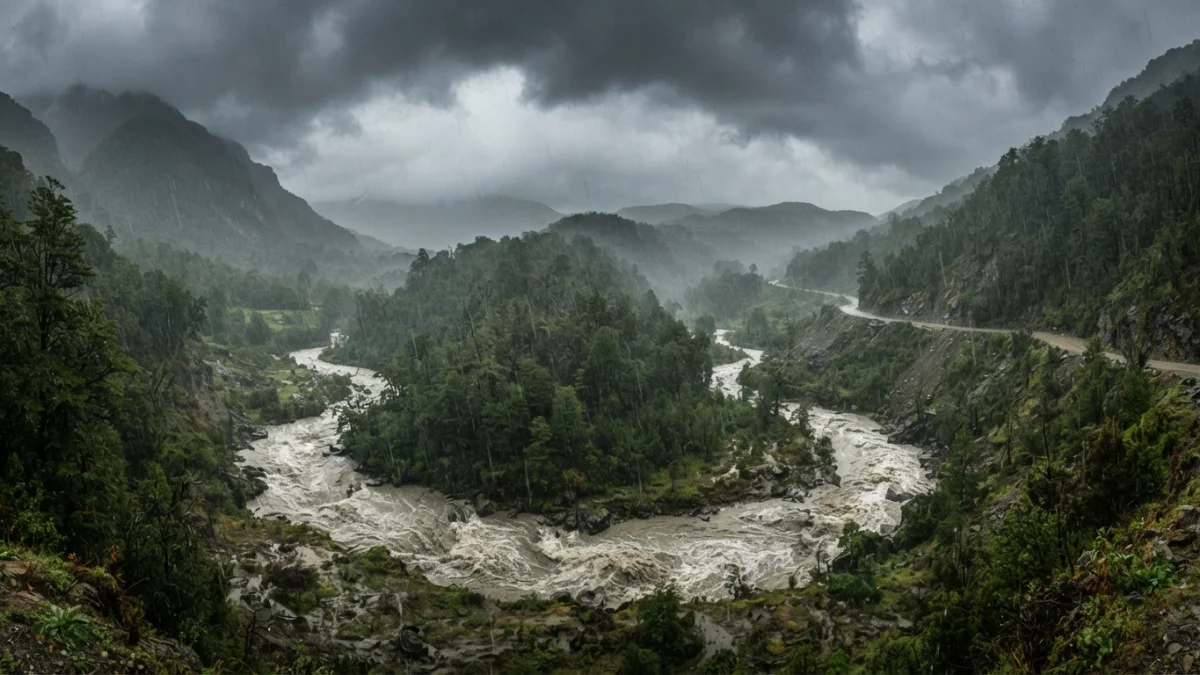 Río atmosférico categoría 4: alarma meteorológica en La Araucanía, Los Ríos y Los Lagos por lluvias de hasta 120 mm