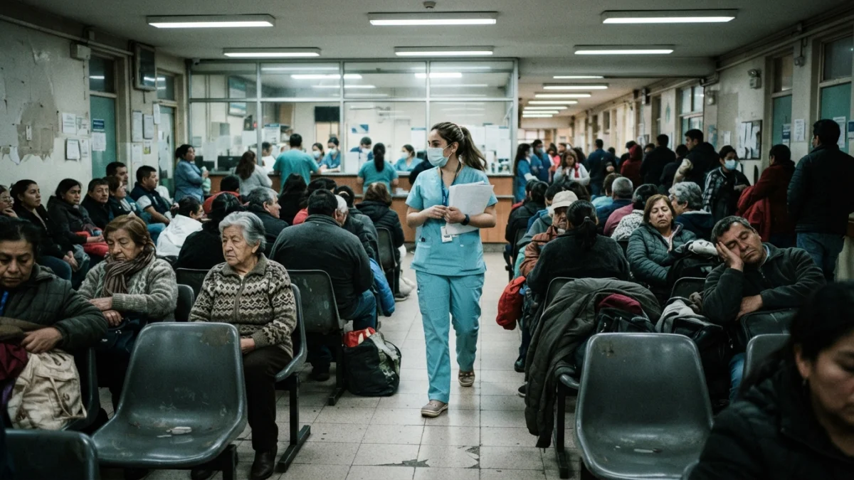 Sala de espera de urgencias de un hospital público en Santiago de Chile