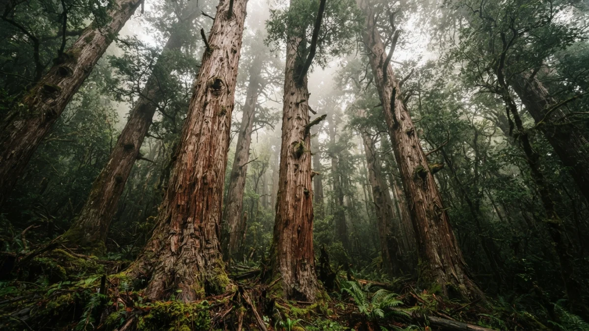 Bosque de alerces milenarios en el sur de Chile