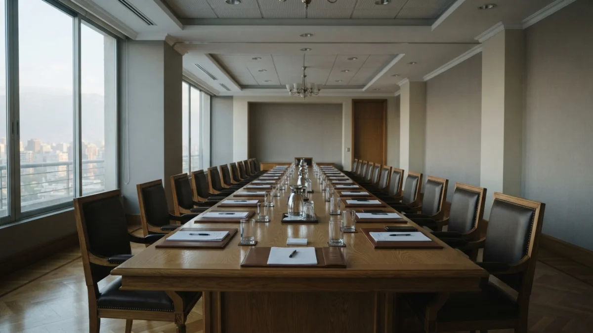 Sala de reuniones institucional (imagen generada con IA)