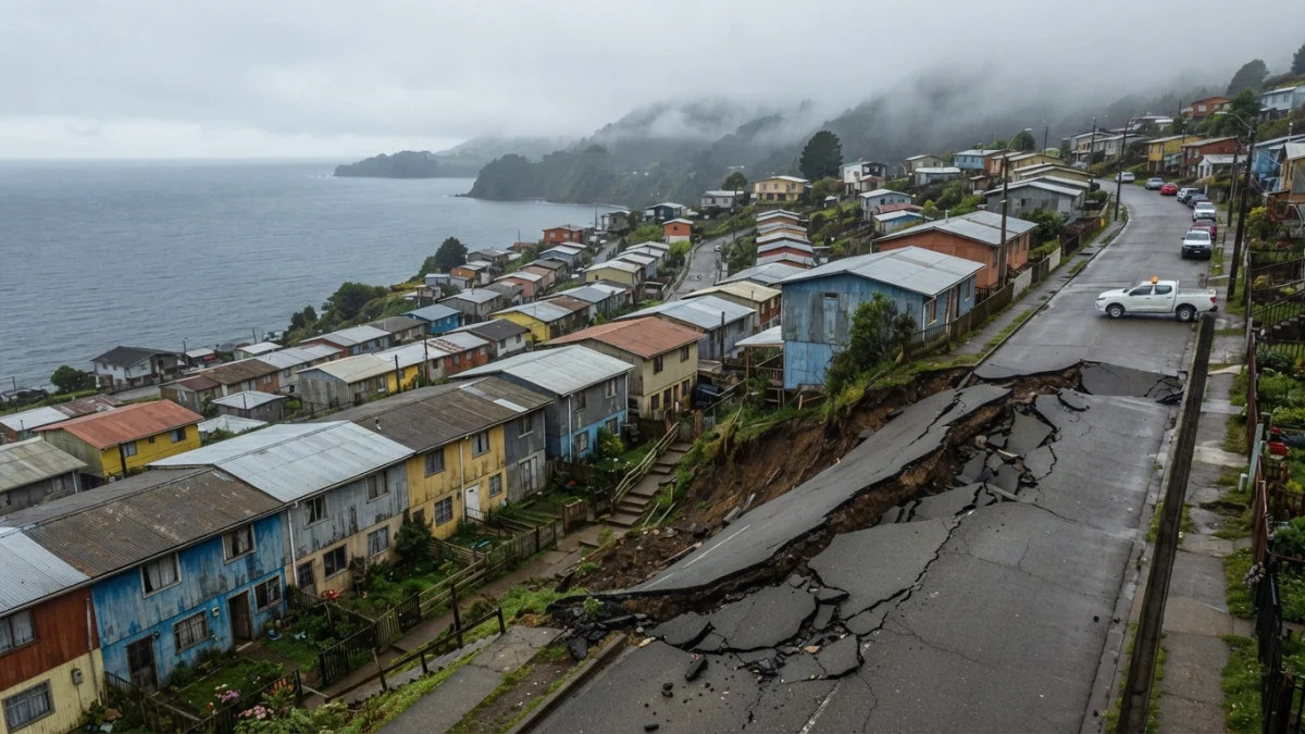 Socavón en Arauco: evacúan a 13 familias tras nueva fractura de pavimento en Villa El Mirador