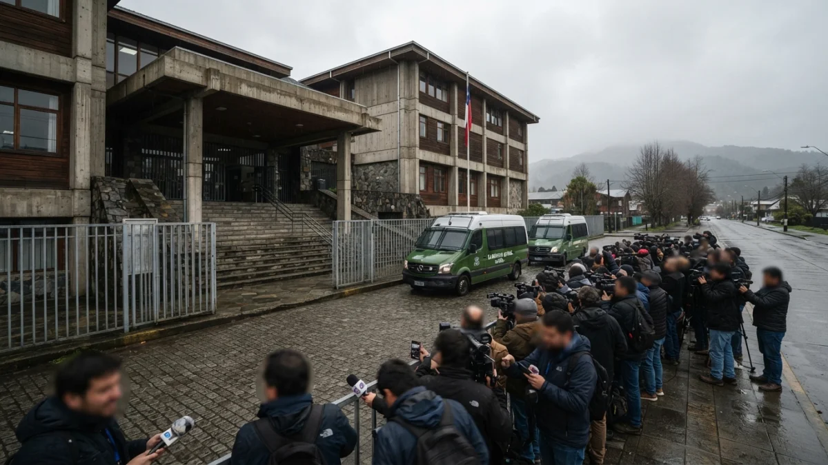 Exterior del tribunal de Cañete durante la lectura de sentencia del caso Grollmus