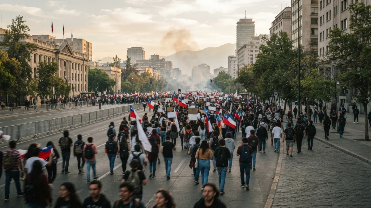 Marcha 18-O: incidentes en la Alameda y Metro cierra estaciones del centro de Santiago